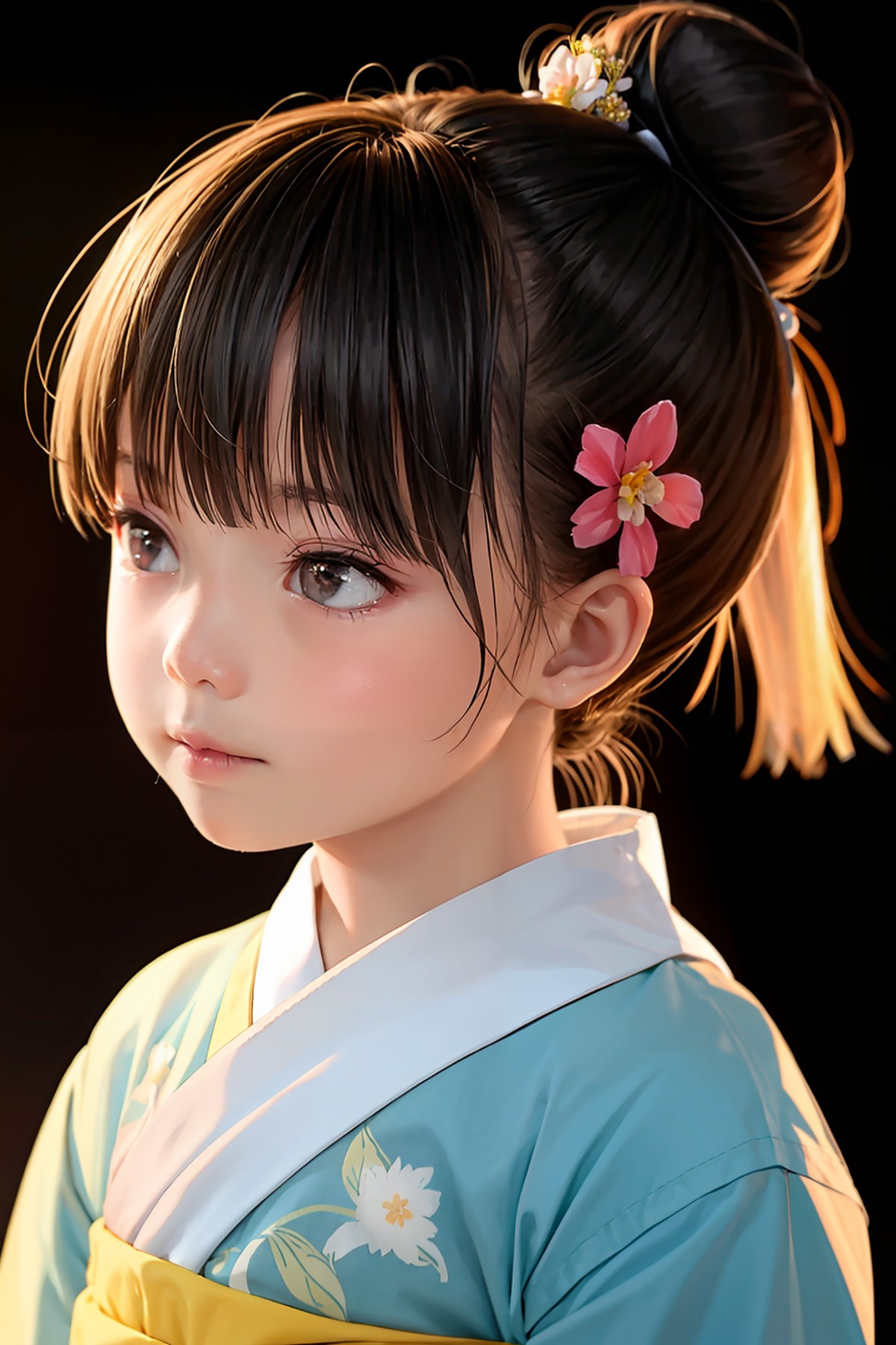 01030-171425156-masterpiece, best quality, _lora_yc_0.6_,1girl, solo, brown hair, brown eyes, black background, bangs, hair ornament, lips, uppe.png